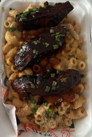 Loaded Mac & cheese (ribs) delivered 1.8.24 at Herbivorous in Sheffield