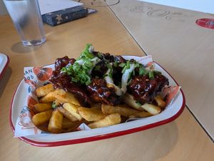 Ribs on fries at Herbivorous in Sheffield