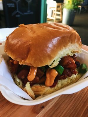 The “Sloppy Jack”.
The staff invented this burger one Friday night and I got to try one of the first ones!
It’s so good! at Herbivorous in Sheffield