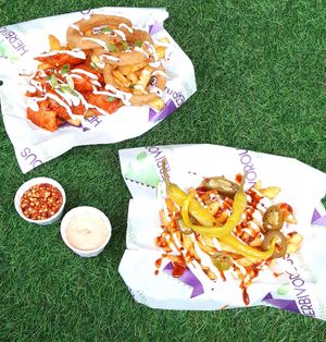 Spicy Loaded Fries, Wings & Rings at Herbivorous in Sheffield