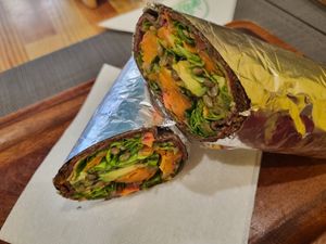 Power bowl wrap at Gjelber in Tirana