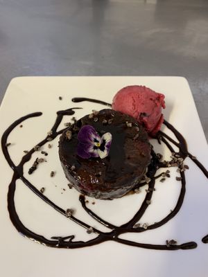 Vegan chocolate and raspberry sponge  at The Selkirk Arms in Kirkcudbright