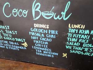 Menu at Coco Bowl in Salento