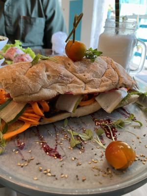 Bahn Mi and Limonada de coco  at Coco Bowl in Salento