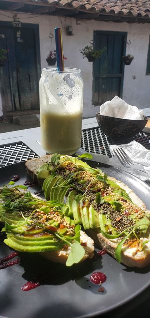 Toast would have been better if toasted but good bread 8/10 at Coco Bowl in Salento