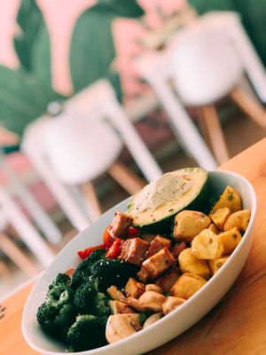 Really fresh and tasty salads. It's amazing find this kind of food in Salento. A paradise in town at Coco Bowl in Salento