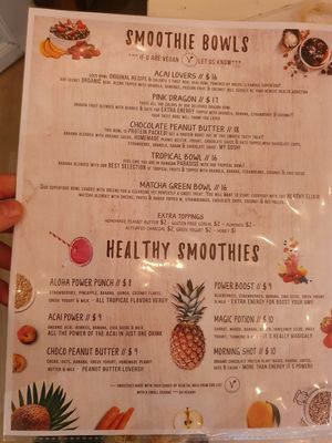 Menu 2 at Coco Bowl in Salento