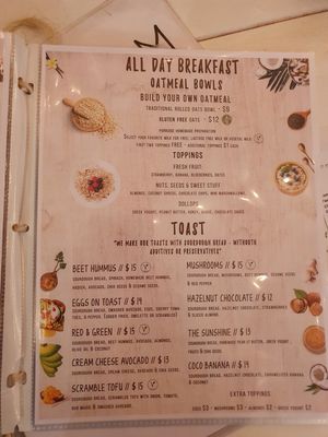 Menu 3 at Coco Bowl in Salento