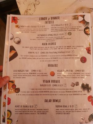 Menu 4 at Coco Bowl in Salento