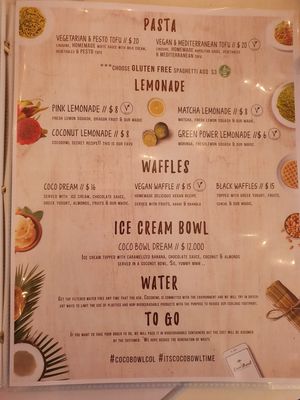 Menu 5 at Coco Bowl in Salento