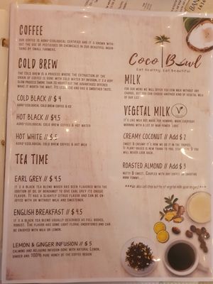Menu 7 at Coco Bowl in Salento