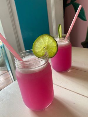 Pink lemonade at Coco Bowl in Salento