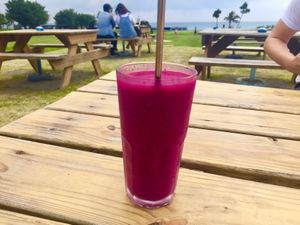 Dragon fruit smoothie  at Dulan Cape Cafe 都蘭海角咖啡 in Donghe
