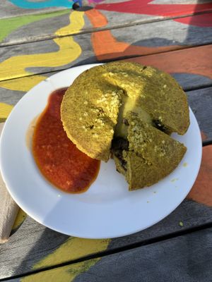 Cheesy lentil   at Rainbow Kitchen in Lower Moutere