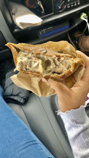 Creamy jackfruit pie at Rainbow Kitchen in Lower Moutere