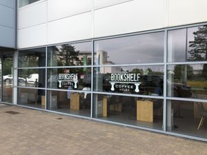 Front window at The Bookshelf in Tralee