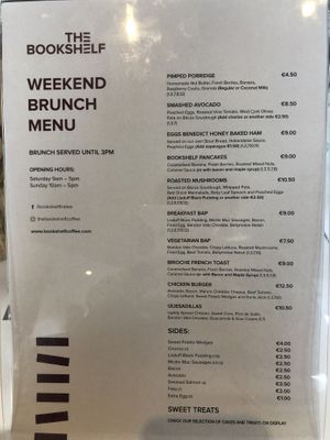 Weekend menu at The Bookshelf in Tralee