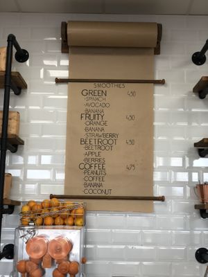 Smoothie menu at The Bookshelf in Tralee