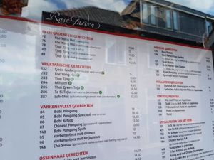 part of menu - vegetarian dishes - possibly some vegan at Rose Garden in Barneveld