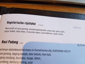 part of menu - vegetarian ricetable (can be made vegan) at Bali James in Breda