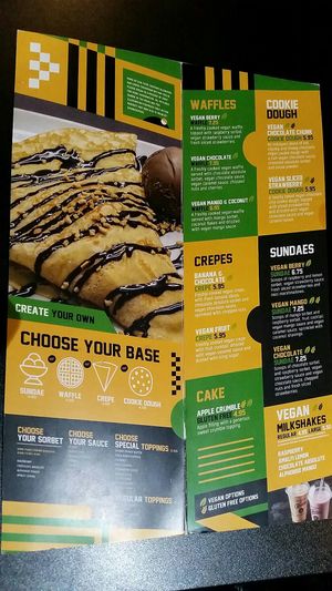 Vegan menu! Look at the variety at Creams Café in Cardiff