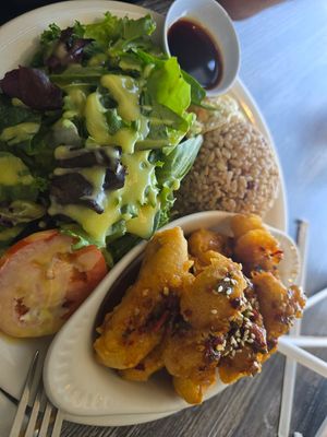 Spicy orange chikin lv 6 lunch special at Bright Star in Rancho Cucamonga