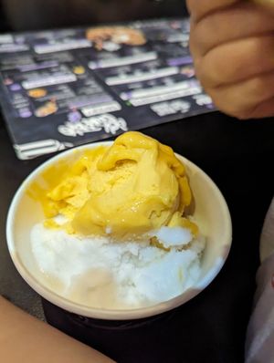 Mango sorbet was amazing! at Creams Cafe in Kingston Upon Thames