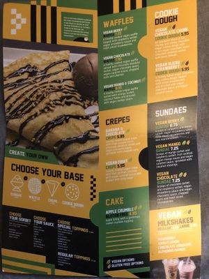 The new Vegan menu available at Creams at Creams Cafe in Windsor