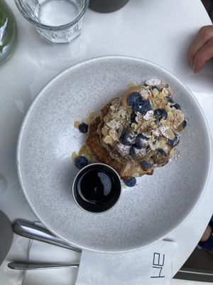 Gluten free vegan pancakes  at Me Kolonaki in Athens