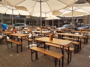 Outdoor seating at The Hamburger Foundation - Philippe-Plantamour in Geneva