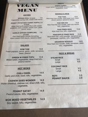 Menu ☺️ at Thai at Point Cook in Point Cook