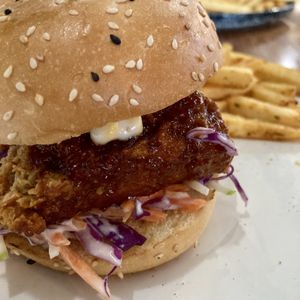 Korean chicken burger  at Good Food Emporium Cafe - Illume in Narre Warren