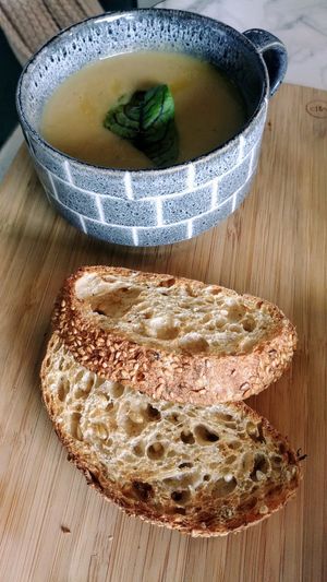 Soup of the day (potato and leek)  at Good Food Emporium Cafe - Illume in Narre Warren