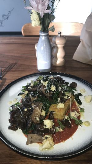 Polenta and mushrooms, yum! at Good Food Emporium Cafe - Illume in Narre Warren