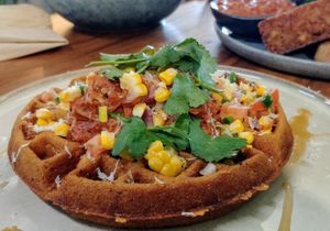 Cornbread waffles  at Good Food Emporium Cafe - Illume in Narre Warren