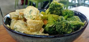 Potato salad + broccoli & sweet potato salad at Good Food Emporium Cafe - Illume in Narre Warren