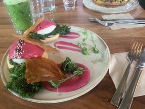 Beetroot Benedict  at Good Food Emporium Cafe - Illume in Narre Warren