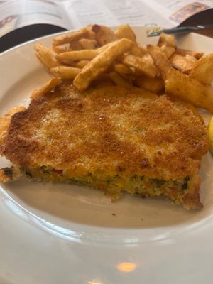 Veggie patty inside   at Schnitz in Cairns