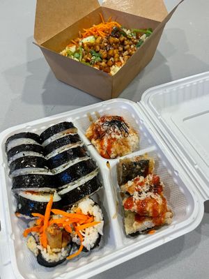 Vegan tofukimbap combo  at Food Mood in Ottawa