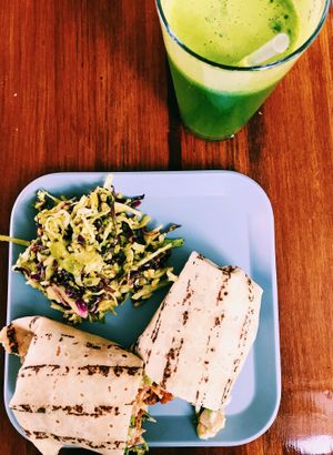 Buffalo tempeh wrap at Simple Cafe in Asheville