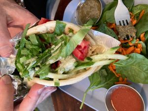 Vegan gyro with seitan  at Simple Cafe in Asheville