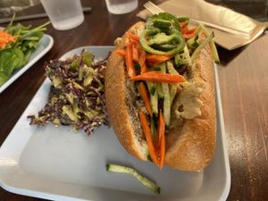 Vegan Banh Mi and slaw  at Simple Cafe in Asheville