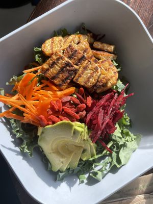 Tempeh ginger miso kale salad   at Simple Cafe in Asheville