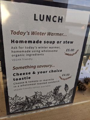 Winter menu at Herbert's Ice Cream - Kiosk in Folkestone