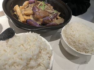 Steamed rice bowls   at Han Noodle Bar in Rochester