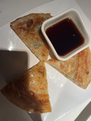 Scallion pancake   at Han Noodle Bar in Rochester