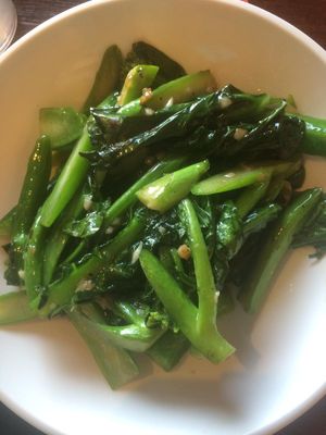 Greens with Garlic at Han Noodle Bar in Rochester