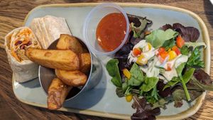 Vegan falafel wrap at Hannah's in West Kirby