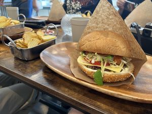 Burger with fries  at Vegan Burger in Dornbirn
