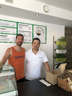 The owner at Vegan Burger in Dornbirn